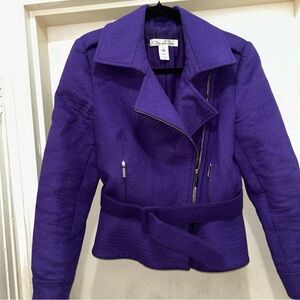 Oscar de la Renta Vibrant Purple Bomber Jacket